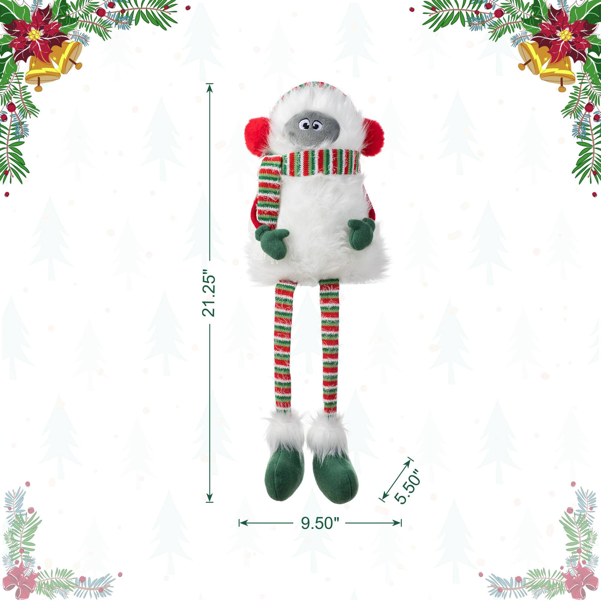 Glitzhome® 21"H Christmas Fabric Yeti Shelf Sitter